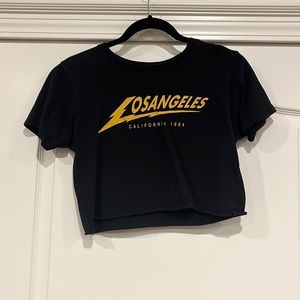 Black Los Angeles cropped tee